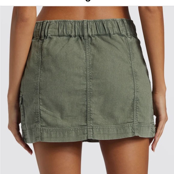 #2380 NWT ROXY Grn Cotton Jean Mini - Picture 2 of 10